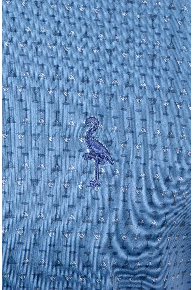 Martini Glass Printed Polo, Alternate, color, SLATE