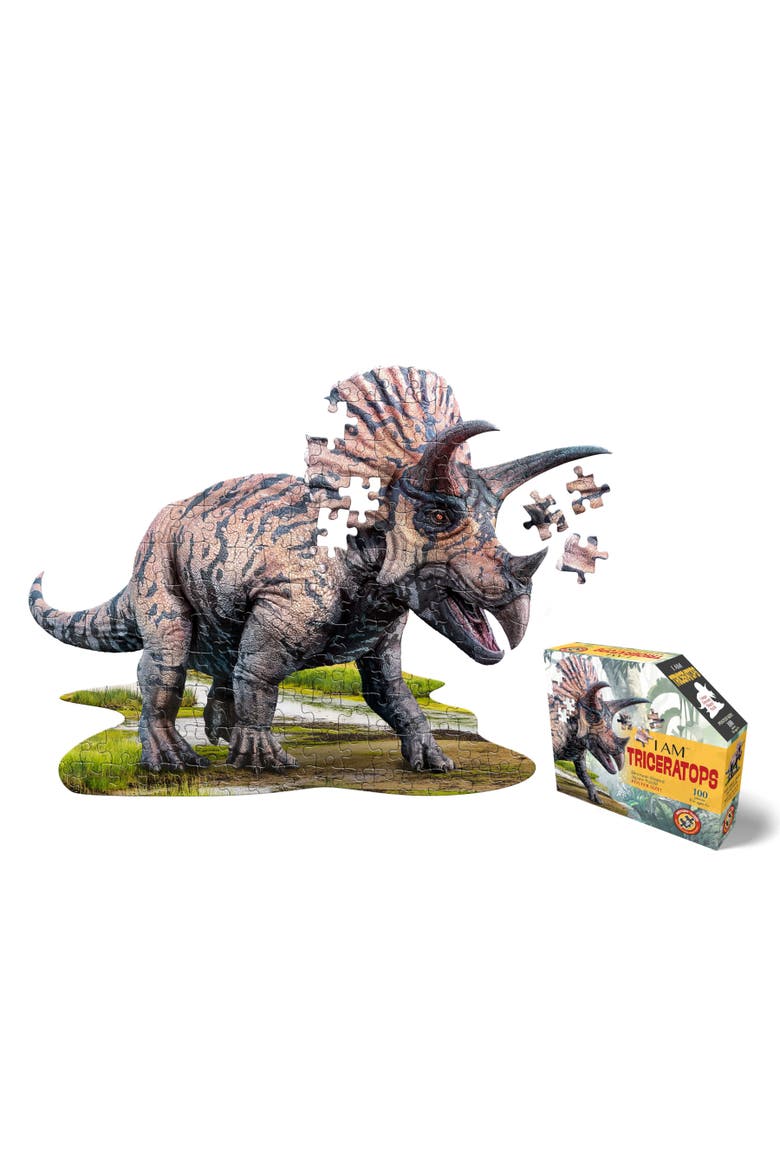 Puzzles TRICERATOPS 100 Piece Jigsaw Puzzle, Alternate, color, Multicolored