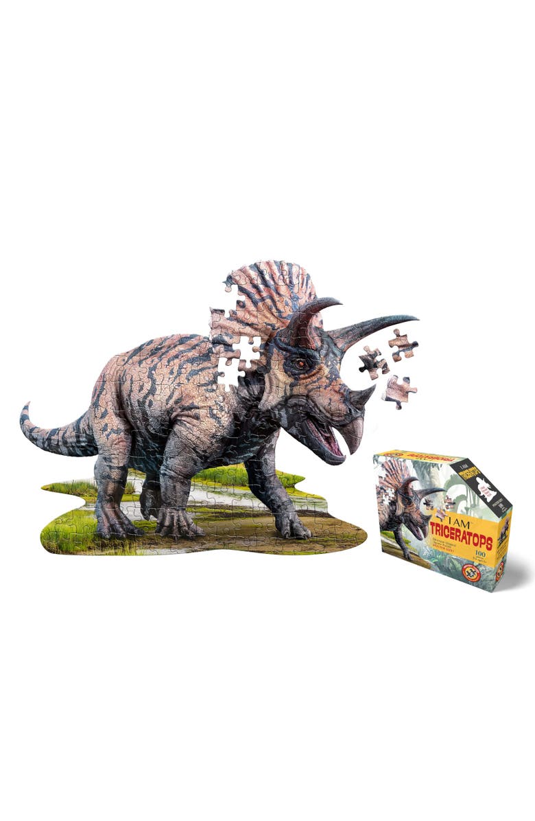 Madd Capp Puzzles TRICERATOPS 100 Piece Jigsaw Puzzle, Alternate, color, Multicolored