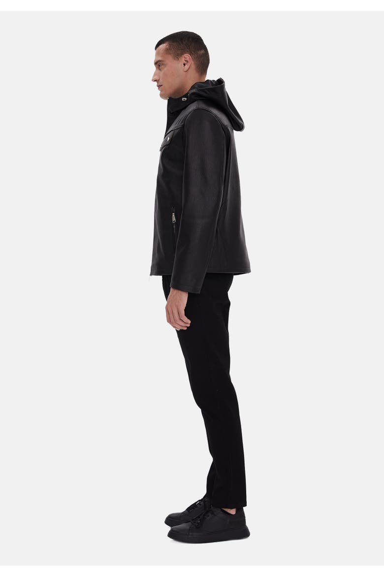 Horace Patterned Leather Jacket, Alternate, color, Black