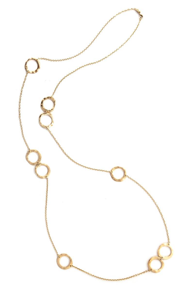 RIVKA FRIEDMAN 18K Gold Plated Brushed Circle Station Necklace, Main, color,