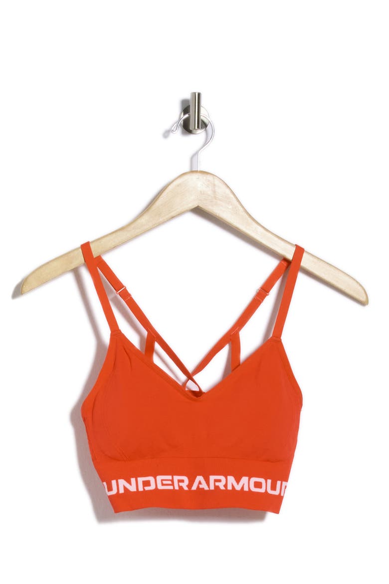 Seamless Low Longline Sports Bra, Alternate, color, LAVA RED