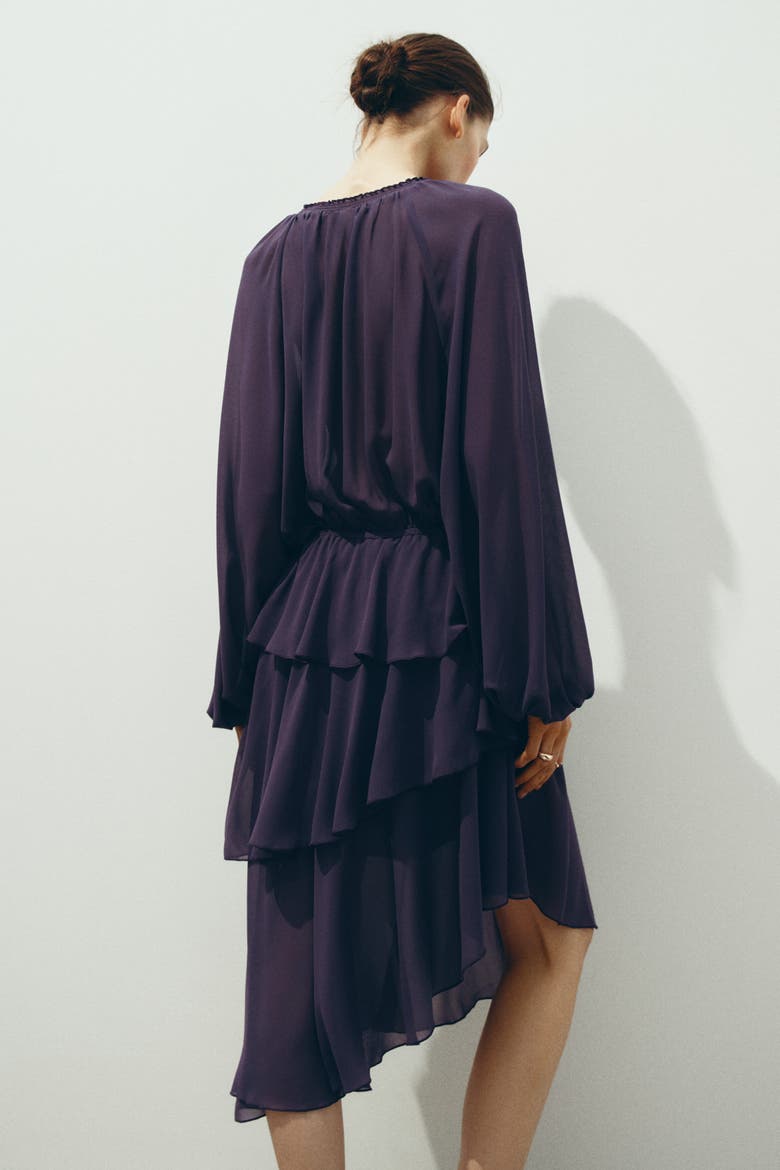 Asymmetric Dress, Alternate, color, Dark purple
