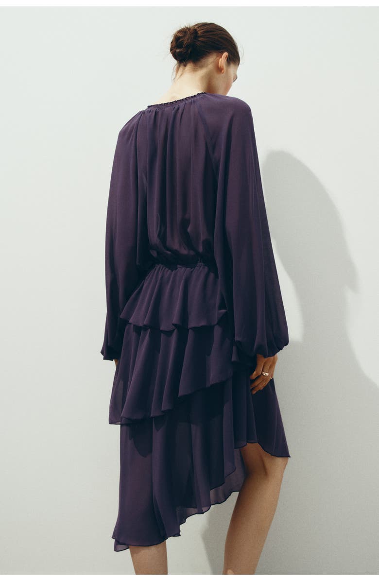 H&M Asymmetric Dress, Alternate, color, Dark Purple