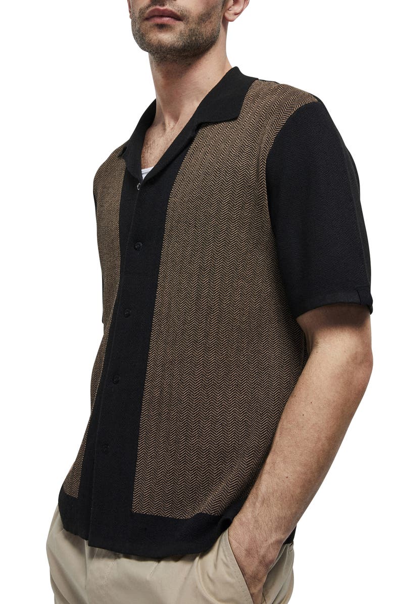 rag & bone Avery Herringbone Knit Snap Front Shirt, Alternate, color,