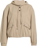 Vince Camuto Pinstripe Hooded Jacket