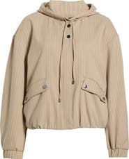 Vince Camuto Pinstripe Hooded Jacket
