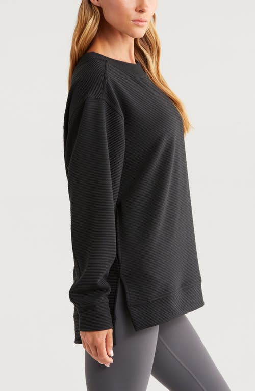 Zella Kick Back Ottoman Knit Sweatshirt In Black