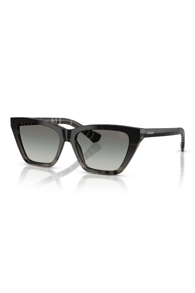 54mm Cat Eye Sunglasses, Alternate, color, CHECK GRADIENT GREY