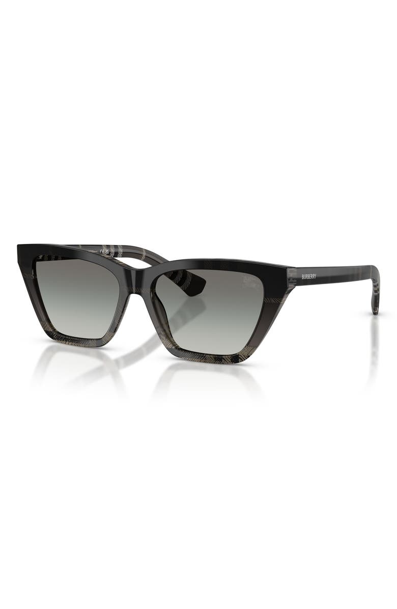 Burberry 54mm Cat Eye Sunglasses, Alternate, color, Check Gradient Grey
