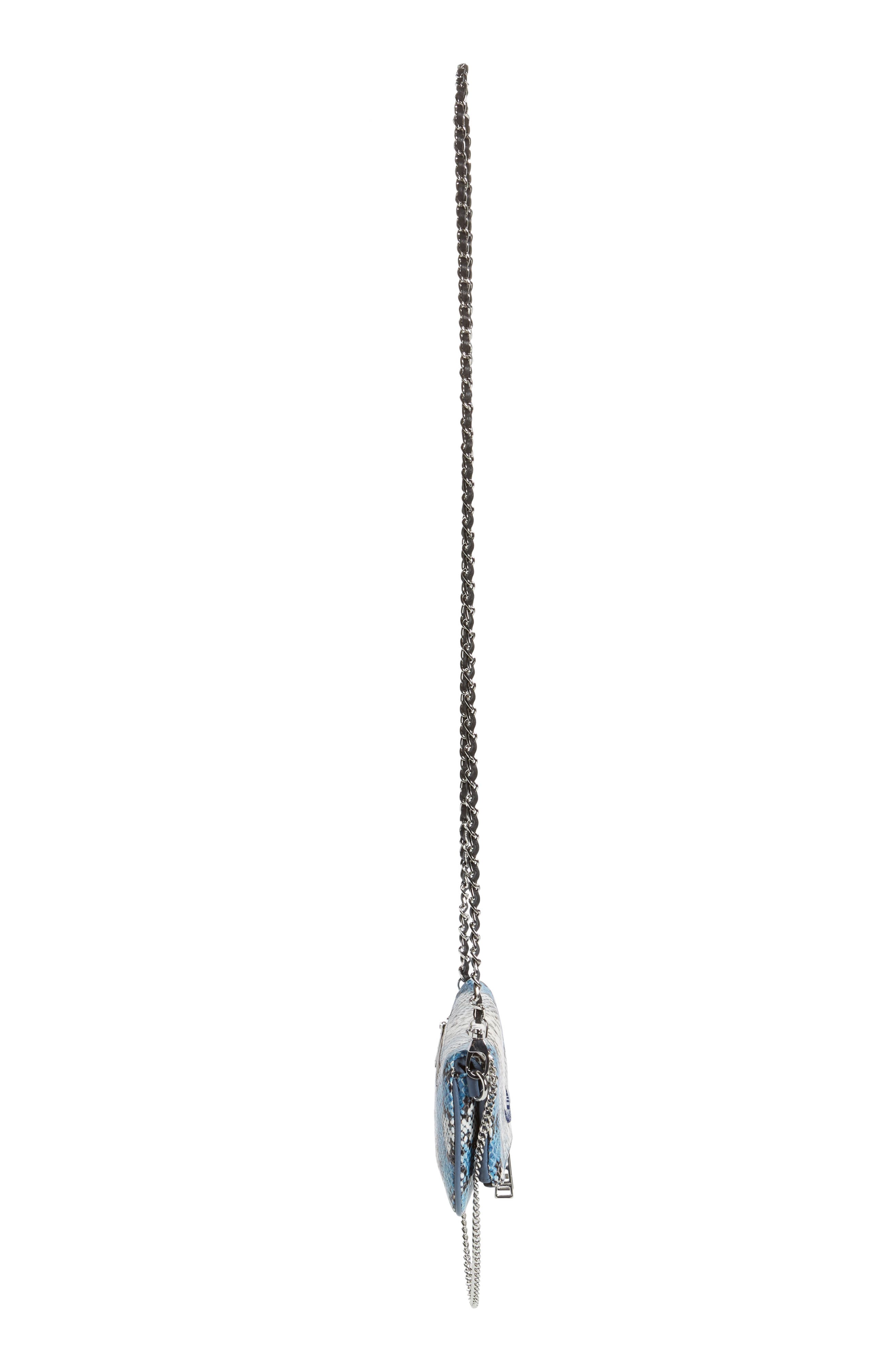 Zadig & Voltaire Nano Rock Snake Embossed Leather Crossbody Bag, Alternate, color, 