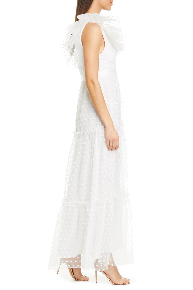 Swiss Dot Tulle Gown, Alternate, color, WHITE