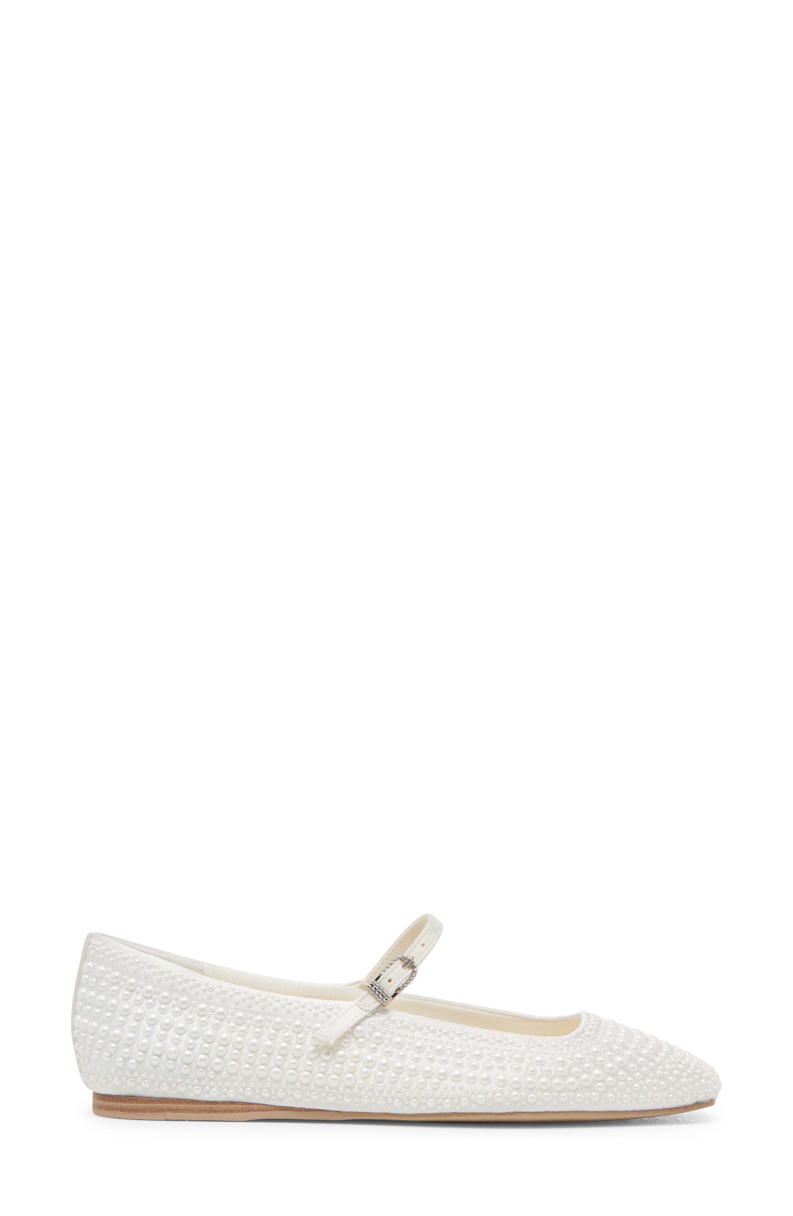 Reyes Beaded Mary Jane Flat, Alternate, color, TRUE WHITE SATIN