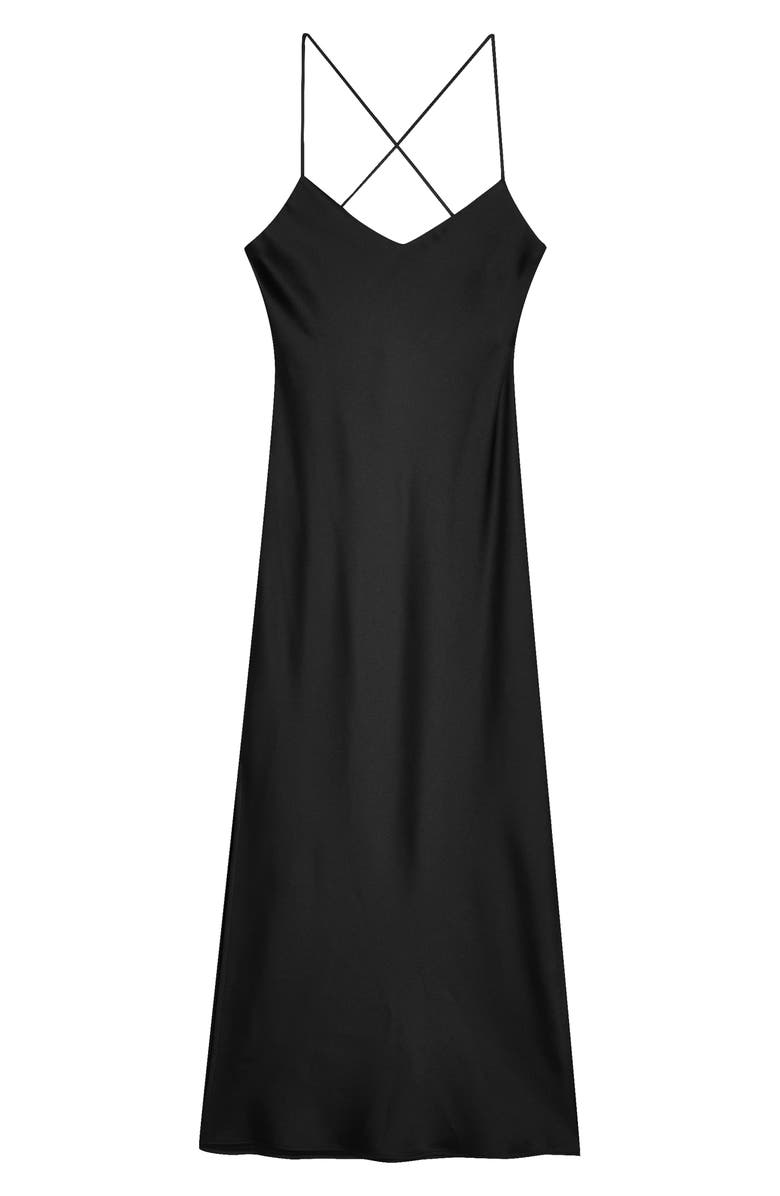 Topshop Cowl Back Satin Slipdress, Alternate, color,