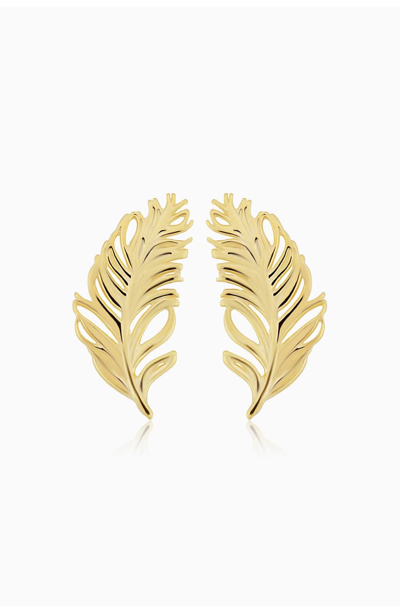 Oradina 14K Gold Fine as A Feather Studs Earrings, Main, color, Yellow Gold