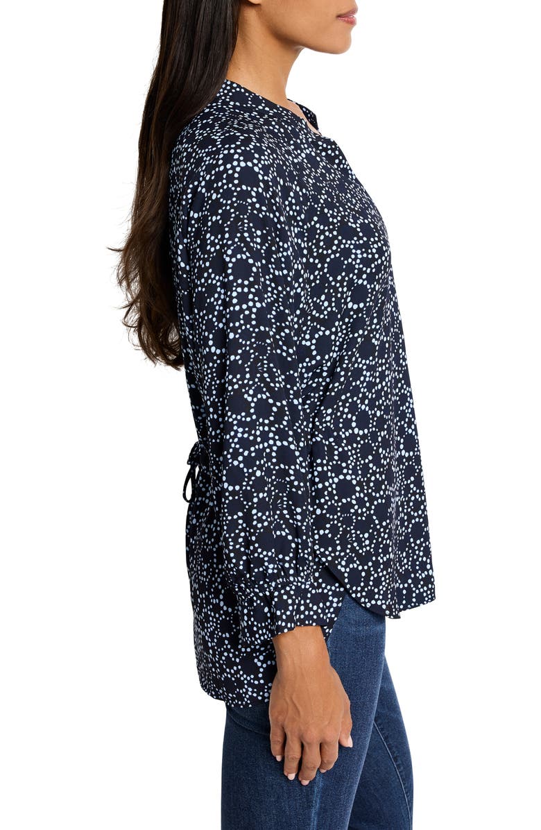 NIC+ZOE Pearl Garden Cinch Waist To[p, Alternate, color, Indigo Multi