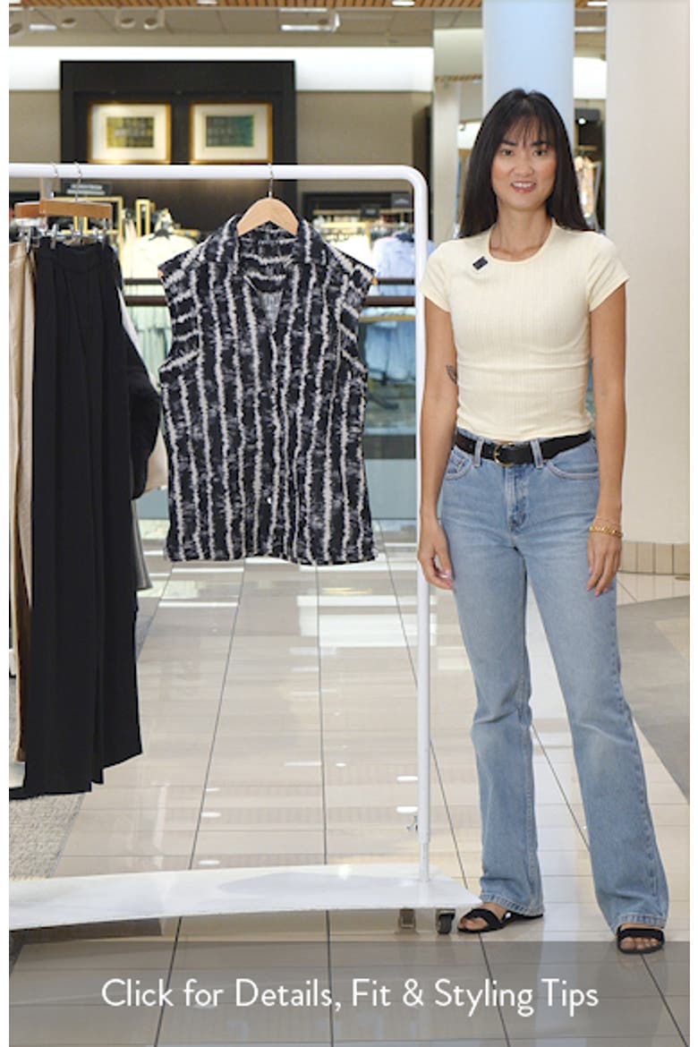 Tie Dye Stripe Sleeveless Cotton Blend Button-Up Shirt video