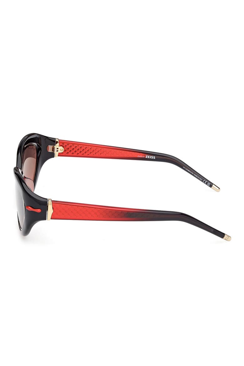 So Kate 55mm Gradient Cat Eye Sunglasses, Alternate, color, BLACK / RED / ZEISS RED