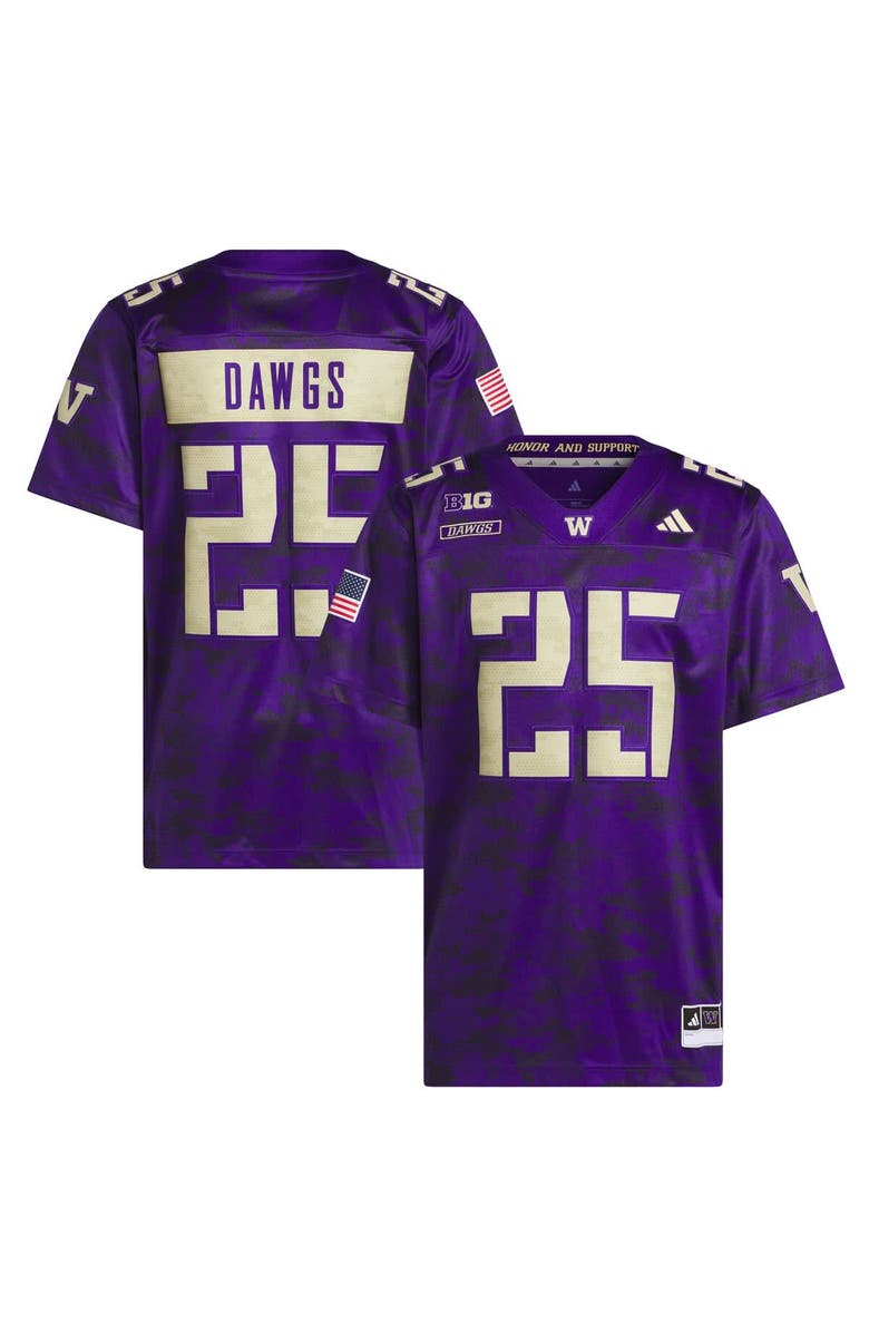 adidas Men's adidas #25 Purple Washington Huskies Honor & Support Premier Strategy Jersey, Main, color, Purple