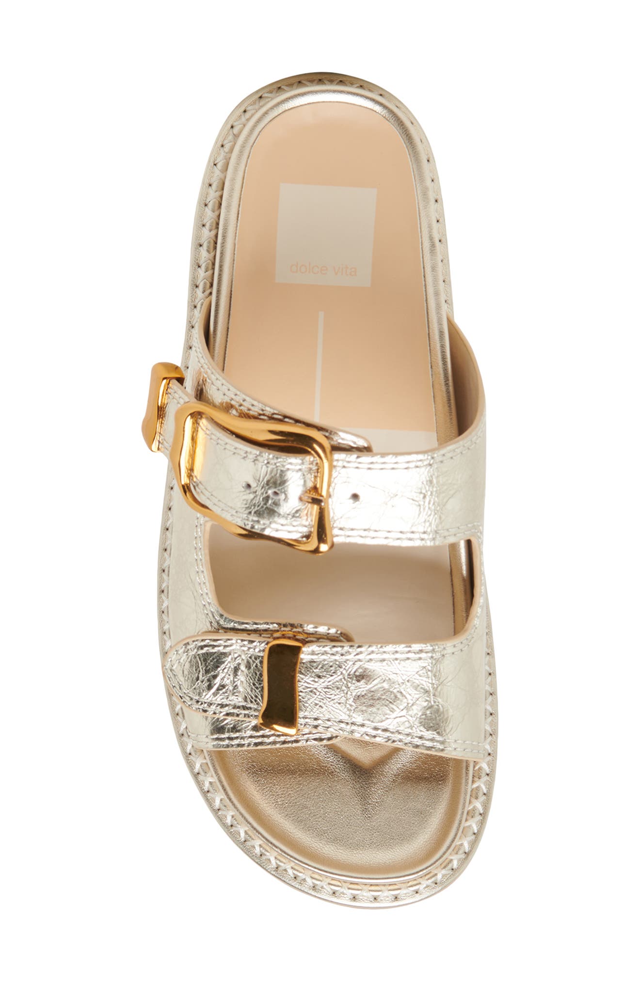 Sevana Two Strap Sandal, Alternate, color, LIGHT GOLD DISTRESSE