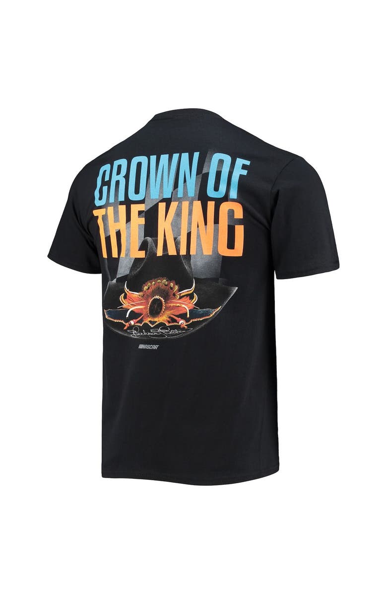 CHECKERED FLAG Men's Checkered Flag Black Richard Petty Crown of the King T-Shirt, Alternate, color, 