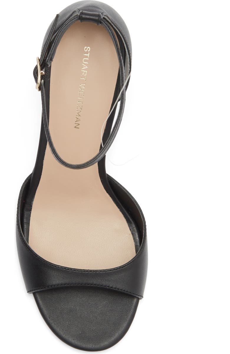 Stuart Weitzman Isla Ankle Strap Sandal, Alternate, color, Black