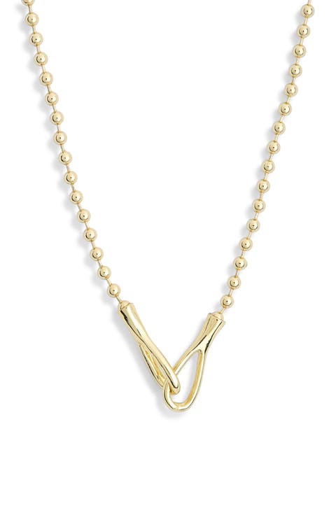 Demi Fine Ball Chain Interlocking Link Pendant Necklace