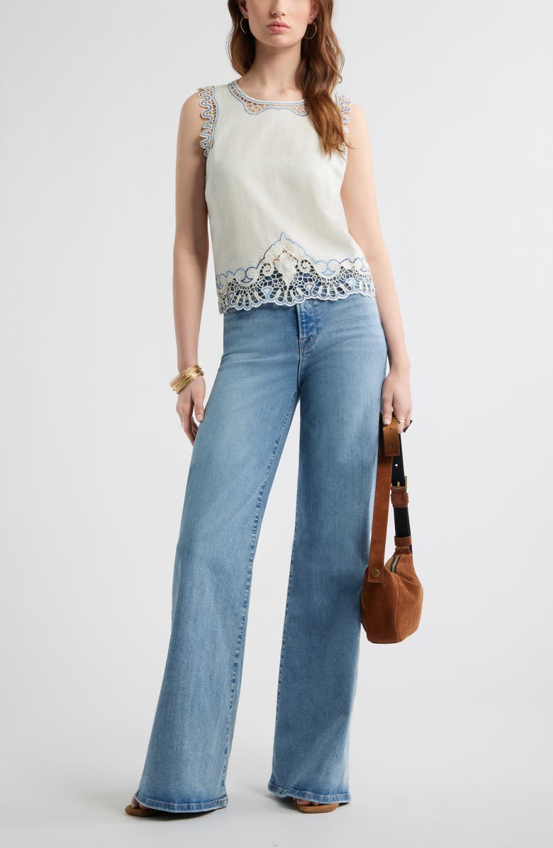 Treasure & Bond Cutwork Shell Sleeveless Top, Alternate, color, Ivory Egret