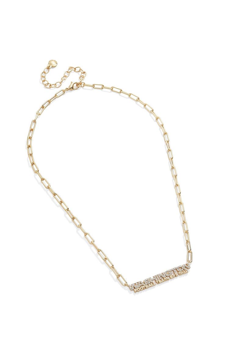 Washington Football Team Paperclip Chain Necklace, Alternate, color, Gold