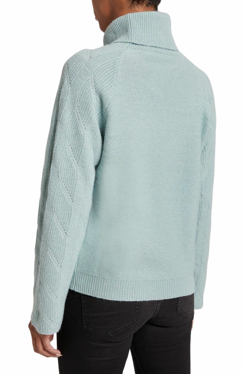 Santorelli Dana Cowl Neck Sweater with Bell Sleeves, Alternate, color, Sage