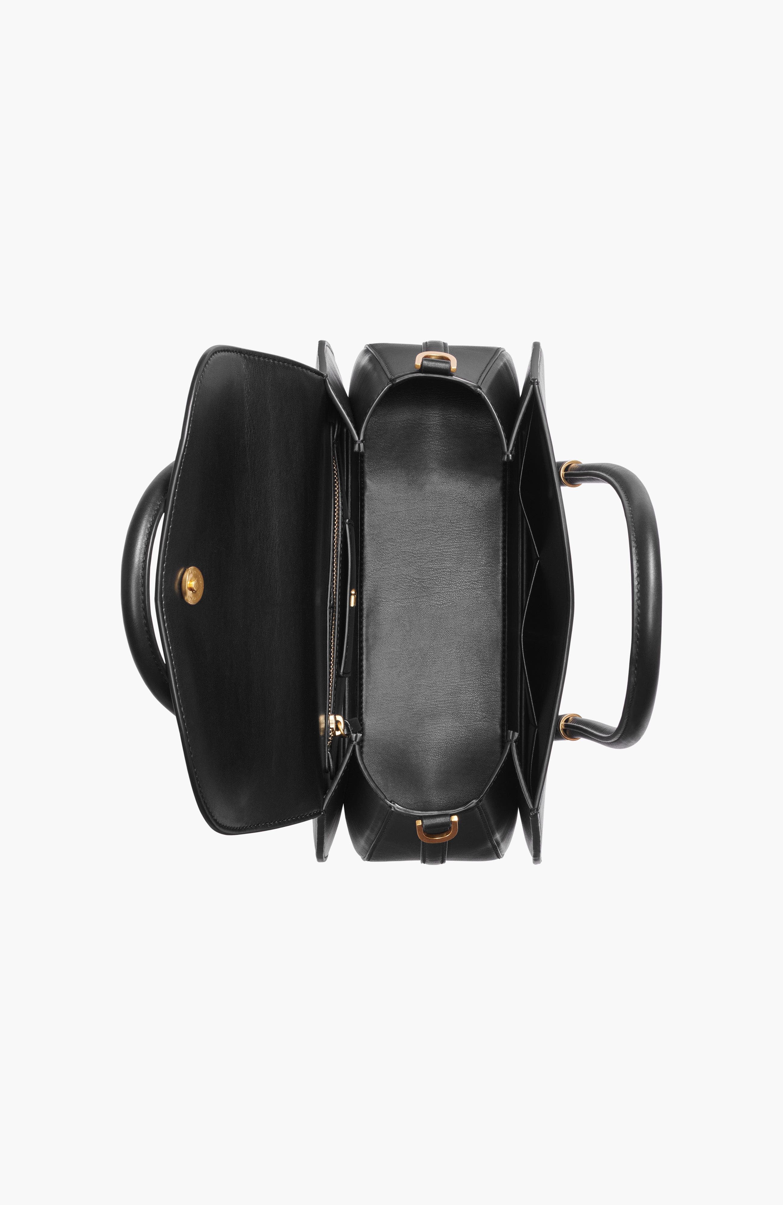 Donna Karan New York Bellerose Flap Satchel, Alternate, color, Black/Gold