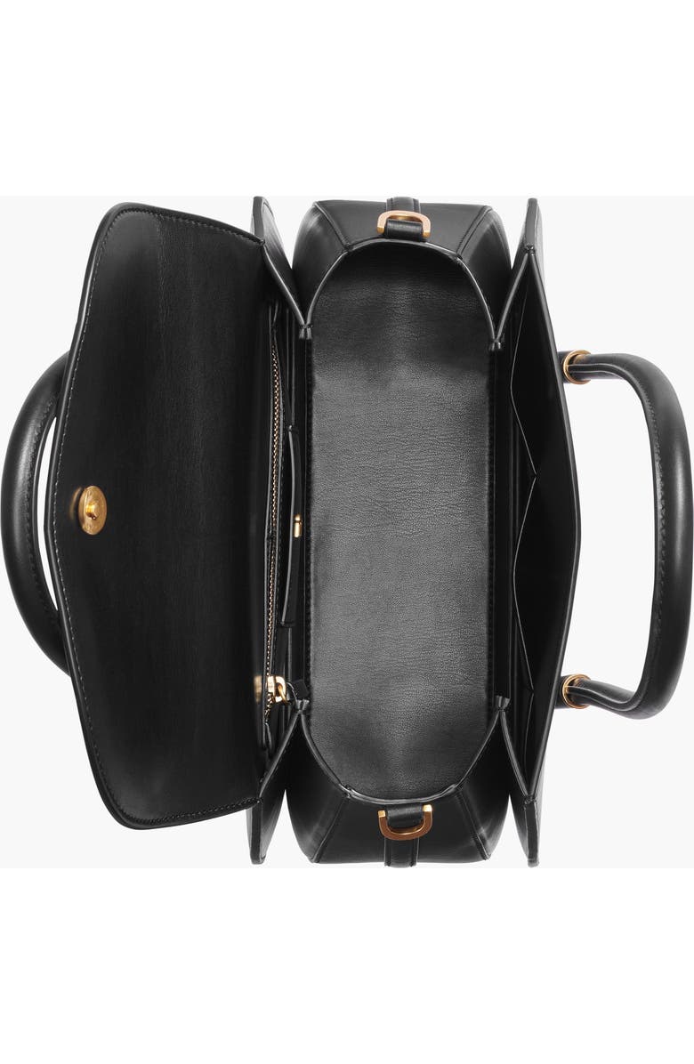 Donna Karan New York Bellerose Flap Satchel, Alternate, color, Black/Gold