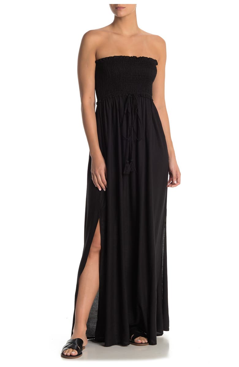 BOHO ME Strapless Smocked Maxi Dress Cover Up, Main, color, 