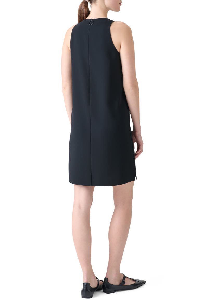 Paillette Detail Heavy Crepe Shift Dress, Alternate, color, BLACK