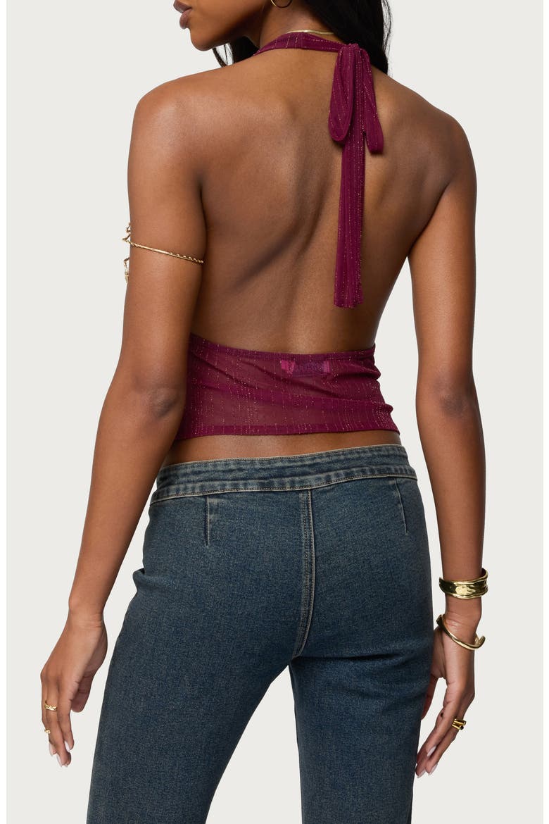Mimi Textured Mesh Asymmetric Sleeveless Top, Alternate, color, BURGUNDY