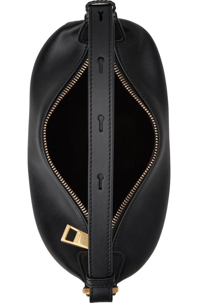 Tod's Mini Metal Dots Leather Shoulder Bag, Alternate, color, Nero