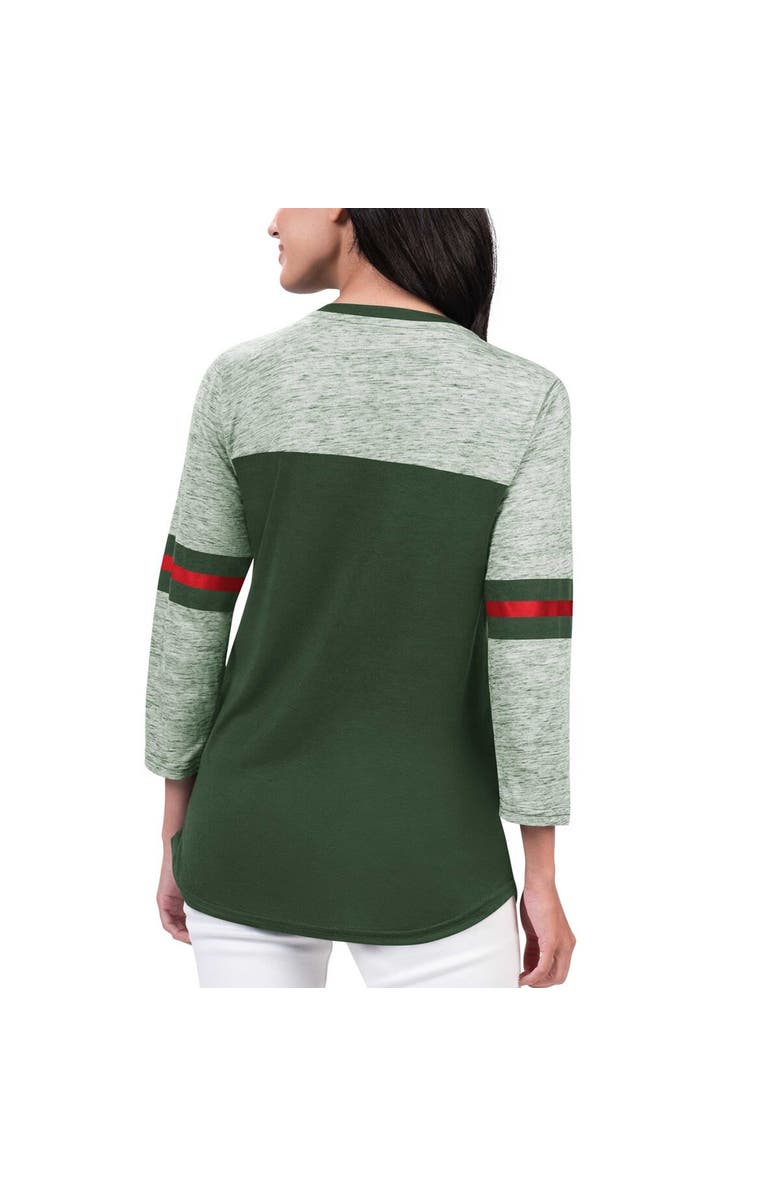 G-III 4HER BY CARL BANKS Women's G-III 4Her by Carl Banks Green Minnesota Wild Play The Game 3/4-Sleeve T-Shirt, Alternate, color, 
