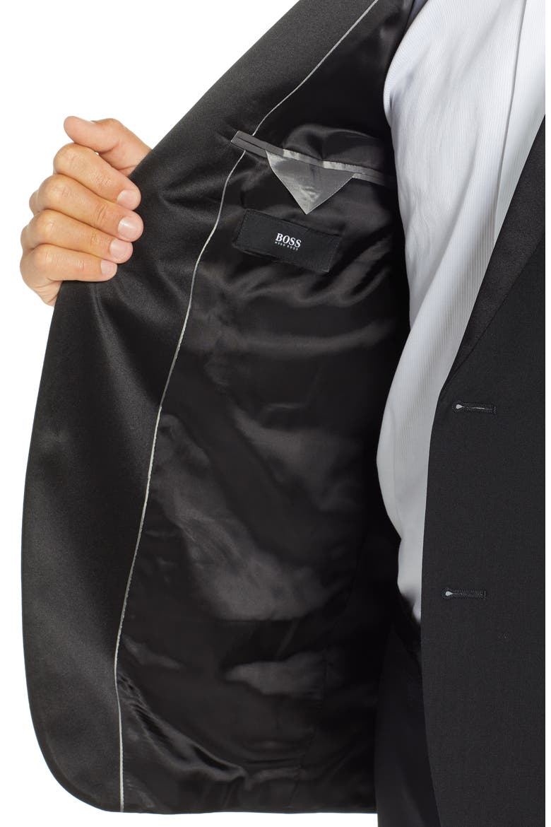 The Stars/Glamour Slim Fit Wool Tuxedo, Alternate, color, BLACK