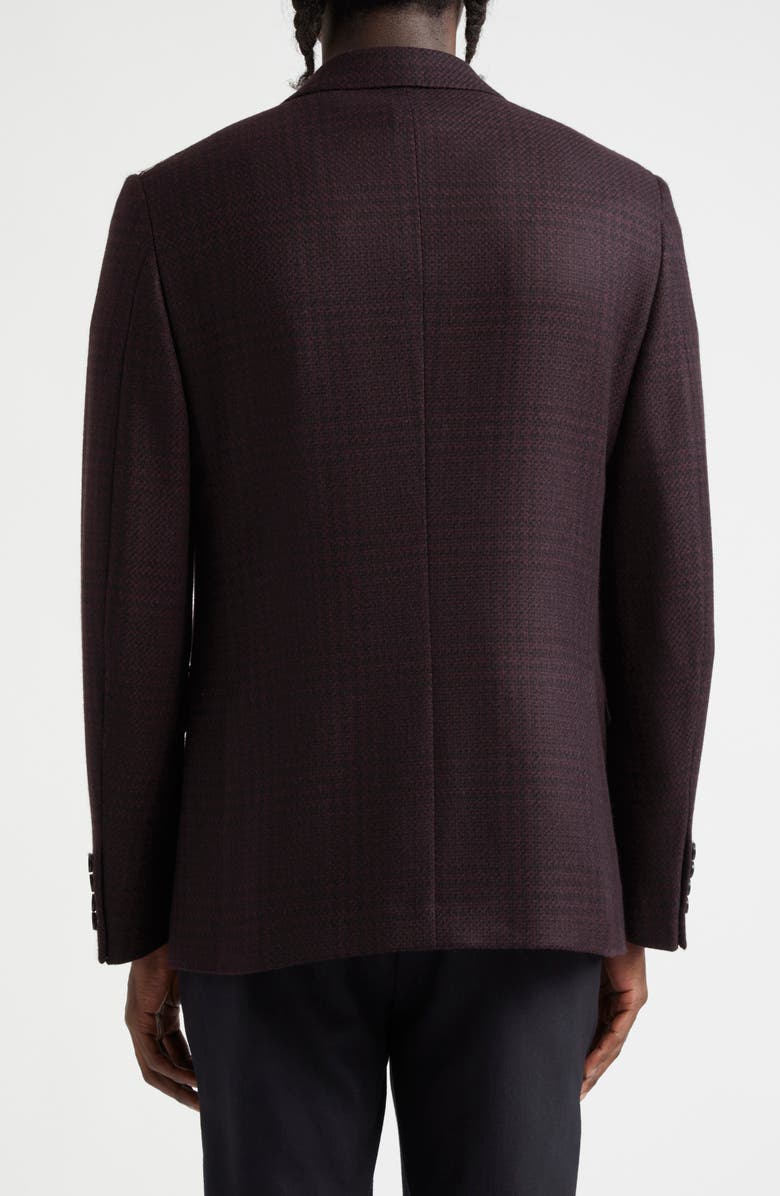 ZEGNA Oasi Plaid Cashmere Blazer, Alternate, color, Plum