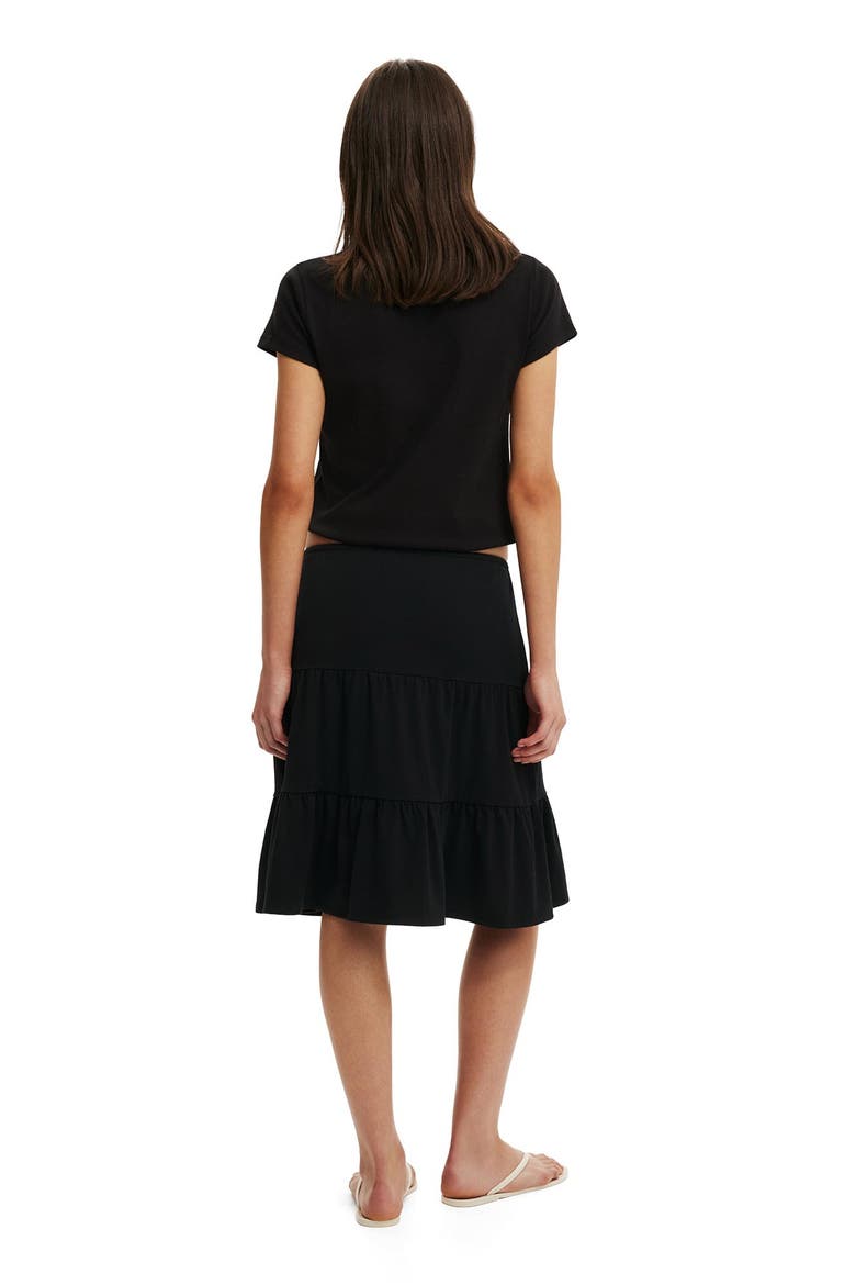 Women's Maple Tiered Midi Skirt, Alternate, color, Black