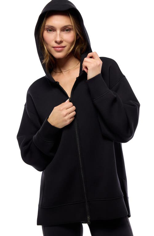 Zella Front Zip High-low Hoodie In Black