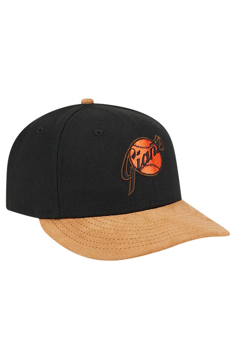 New Era Men's New Era Black San Francisco Giants Team Suede Visor Low Profile 59FIFTY Fitted Hat, Alternate, color, Black
