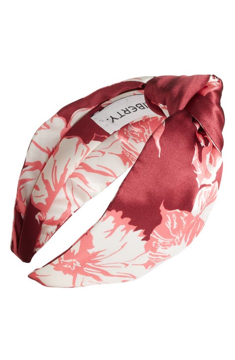 Carline Rose Print Silk Headband (Nordtrom Exclusive)