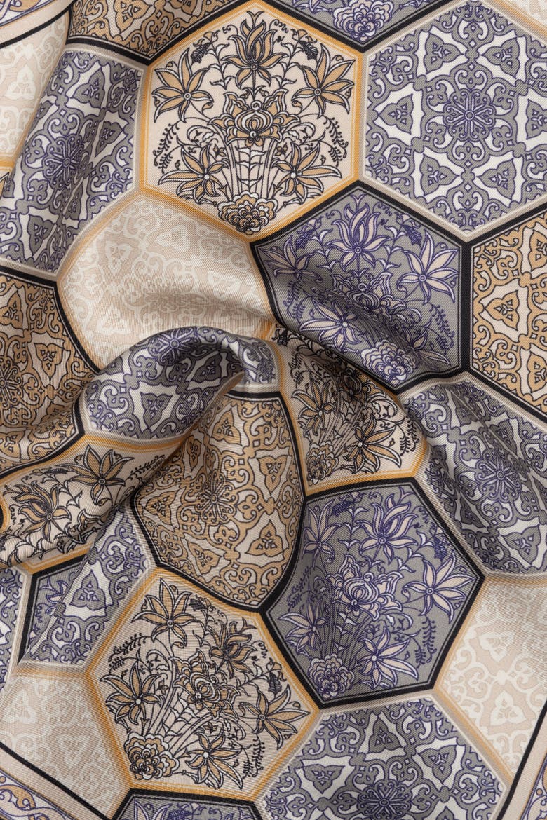 Dante - Silk Pocket Square for Men, Alternate, color, Grey
