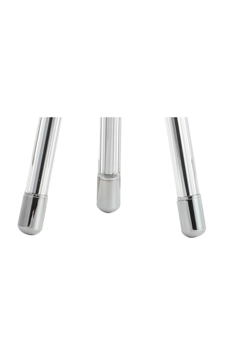 JONATHAN Y Wyman Surveyor's Tripod Crystal/Metal LED Table Lamp, Alternate, color, Chrome/Clear