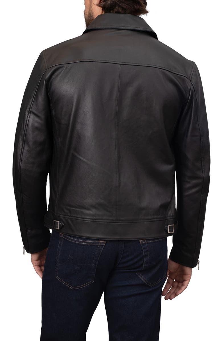 Bagatelle Nappa Leather Zip Jacket, Alternate, color, Black