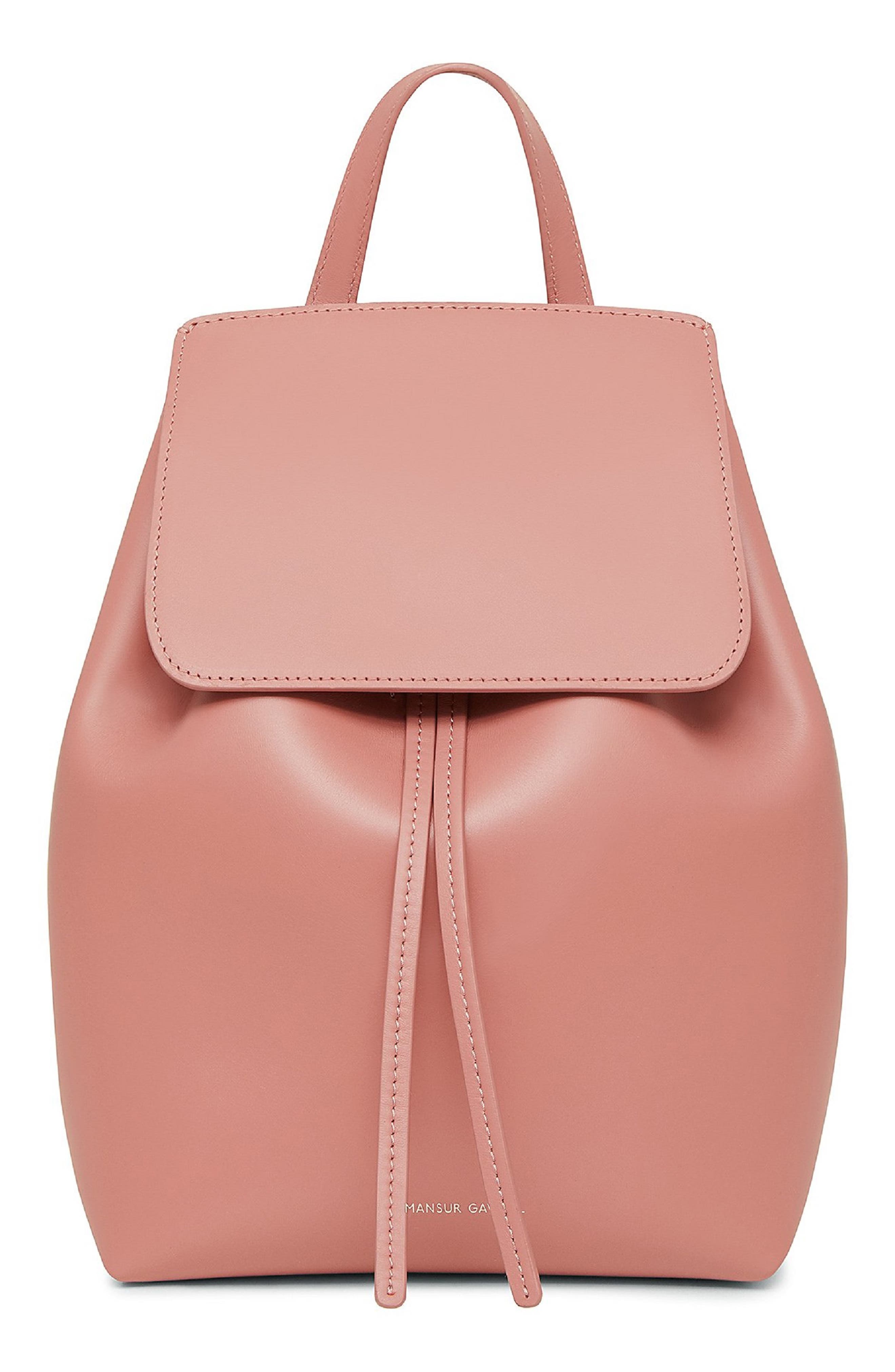 Mansur Gavriel Mini Leather Backpack, Main, color, 