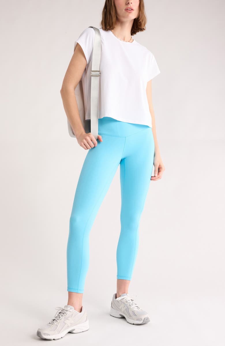 Z by Zella Flow Mesh Pleated T-Shirt, Alternate, color, White