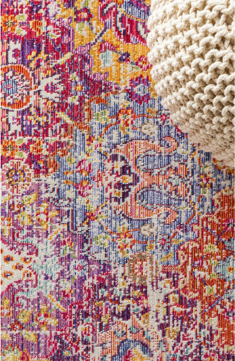 JONATHAN Y Flori Bohemian Medallion Deep Fuchsia Area Rug, Alternate, color, Deep Fuchsia