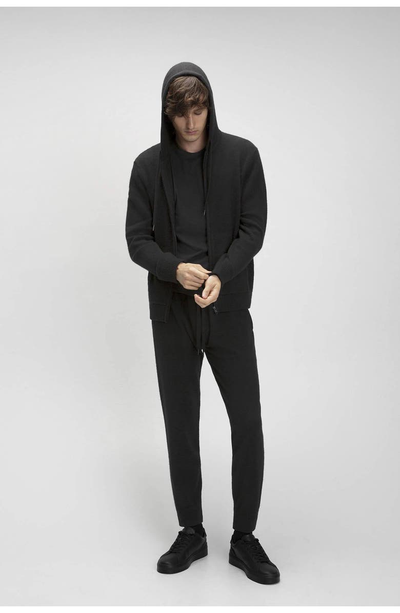 NAKED CASHMERE Jake Zip-Up Cashmere Hoodie, Alternate, color, Black